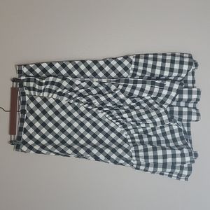 J crew Black and white gingham ruffle wrap skirt size 8